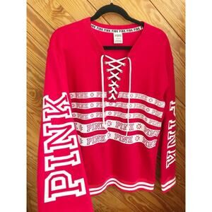 PINK Victoria's Secret Lace Up Pullover Sweatshirt